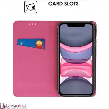 Telone atverčiamas dėklas - gėlėtas (Apple Iphone 11)